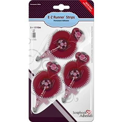 Imagen de Scrapbook Adhesives By 3L E Z Runner Strips Value Pack 3 Refills, Materiales sintéticos, Clear, x 15M
