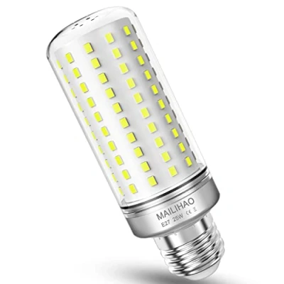 Imagen de MAILIHAO 1 unidades E27 LED maíz bombilla, 25W Blanco Frío 6000K, 2500LM, 200W Incandescente Bombilla Equivalentes, ángulo 360, Edison tornillo bombillas, No regulable