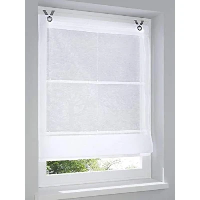 Imagen de Estor Plegable Kessy Bessy Blanco con Ojales y Ganchos, 80 * 210 cm