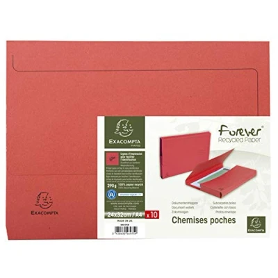Imagen de Exacompta 46975E Lote de 10 Bolsas Forever® 290, Color Rojo
