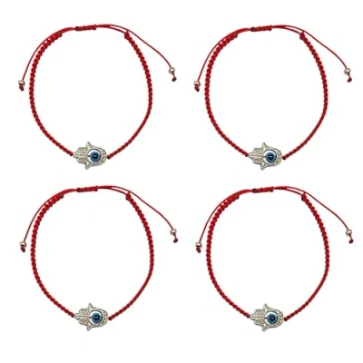 Imagen de MYSTIC JEWELS By Dalia Pulsera Kabbalah cordón de hilo rojo unisex ajustable protección mal ojo, buena suerte, good luck (Mano Fátima (4 pza))