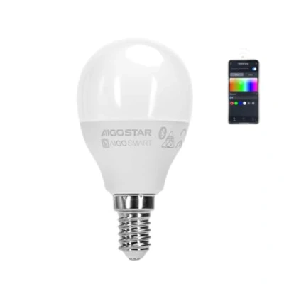Imagen de VoltShine Lámpara LED Bluetooth MESH E14 4.9W RGB+CCT, control inteligente, luz ajustable, ideal para ambientación y decoración personalizable.