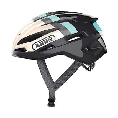 Imagen de Casco para ciclismo de carretera ABUS StormChaser bicicleta profesional ligero y cómodo hombre mujer Oro/Turquesa, talla S