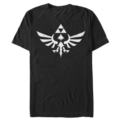 Imagen de Nintendo Legend of Zelda Blue Royal Crest Camiseta, Negro, M para Hombre