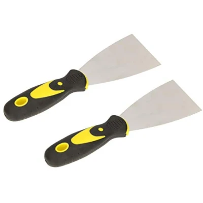 Imagen de KOTARBAU® 2 x Espátulas para pintor, de acero inoxidable 60 mm, con mango goma, Espatúla masilla, yeso, Espátula universal, uds