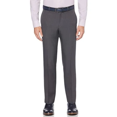 Imagen de Perry Ellis Pantalón de Rendimiento Ajuste Moderno Vestir, Cuadros carbón, 40W/32L para Hombre