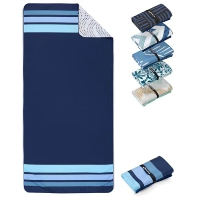 Imagen de Fit Flip Toallas de Playa XXL Toalla Microfibra Grande, Ligera y Secado rápido 100% reciclada Clean Stripes 200 cm x 90