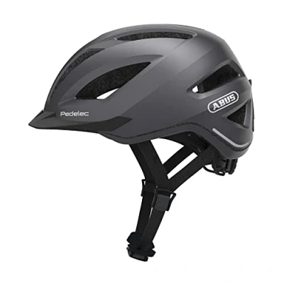 Imagen de ABUS Pedelec 1.1 Casco de ciclismo urbano moderno con luz trasera Para transportarse en la ciudad hombre y mujer Gris Oscuro, talla L