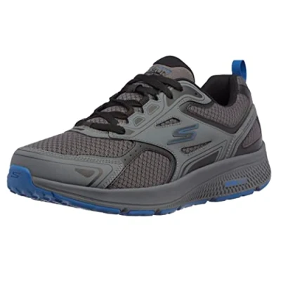 Imagen de Skechers Go Run Consistent, Zapatillas de trail running Hombre, Charcoal Leather Synthetic Blue Trim, 43 EU