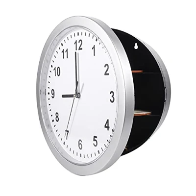 Imagen de reloj de pared seguro, discreto para ocultar sus objetos valor, seguro oculto, secreto, almacenamiento dinero, joyas, relojes, llaves