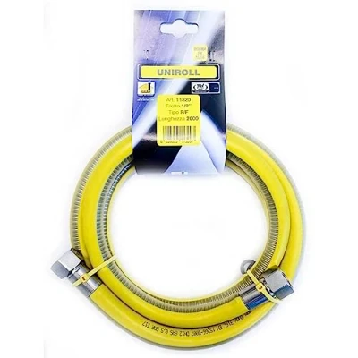 Imagen de manguera de gas flexible 2 mt 1/2&quot; acero FF según la norma EN 15266 para UNIROLL cocina/cocina