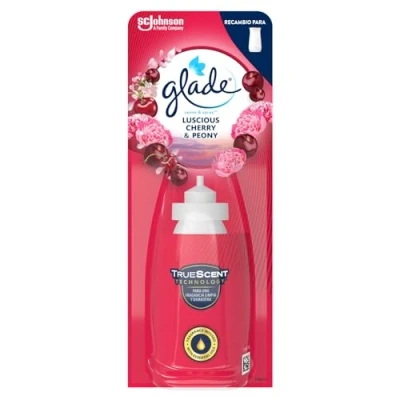 Imagen de Glade recambio para Ambientador Automático Sense &amp; Spray con sensor de movimiento, Fragancia Peonía y Cereza, 1 18 ml