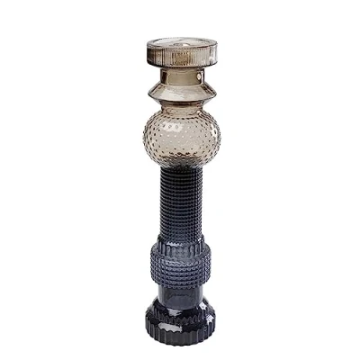 Imagen de Kare Marvelous Duo Candelabro de diseño para Velas Varilla, Cristal teñido, 49 x 12 cm (Alto Ancho Profundidad), Color marrón y Gris