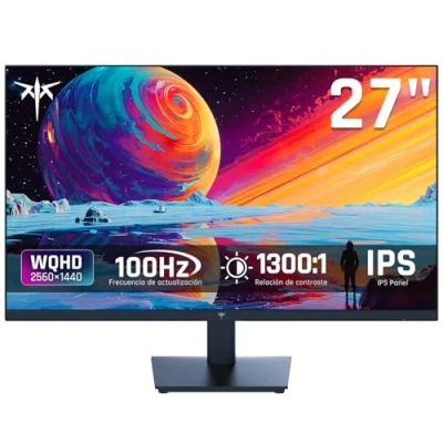 Imagen de KTC Monitor 27 Pulgadas, QHD 2K 100Hz (OC 120Hz) Pantalla Ordenador Pannello IPS, Schermo Anti Blue Light, 96% DCI P3, 126% sRGB, Supporto Free Sync e G Sync, per il tempo libero lavoro