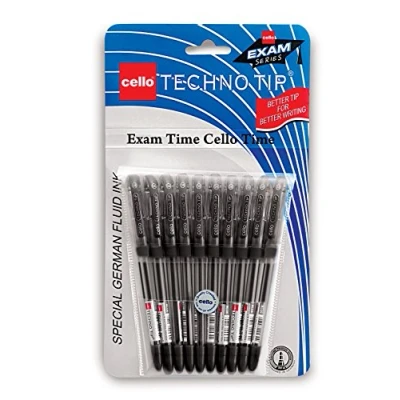 Imagen de Cello Technotip Juego de 10 bolígrafos punta redonda (negro)