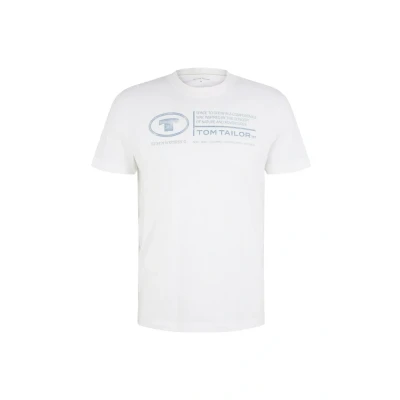 Imagen de TOM Tailor Printed TEES Camiseta estampada, Hombre, Talla: Small, White