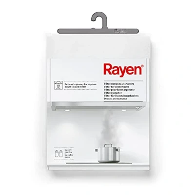 Imagen de Rayen Filtro para campana extractora Retiene la grasa y los vapores Incluye 1 2 Guantes Recortable 45 x 54 cm