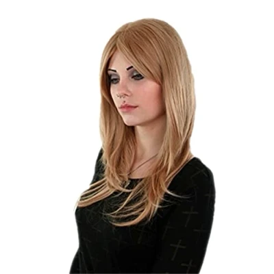 Imagen de Prettyland C1703 60cm Peluca rubia lisa despeinada en capas a larga melena