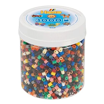 Imagen de HAMA Perlas 209 67 Lata de para Planchar con Aprox. 3000 Cuentas Medianas Manualidades diámetro 5 mm, en 22 Colores Diferentes, diversión Creativa Grandes y pequeños