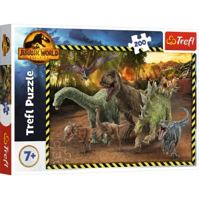 Imagen de Jurassic World 200 Piezas Colorido Dinosaurios, Entretenimiento Creativo, Diversión para Niños a Partir de 6 años Puzzle, Color Parque jurásico, Park (Trefl 13287)