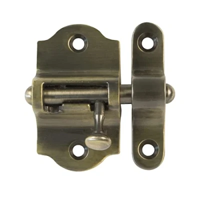 Imagen de Amig Pasador De Sobreponer para Puertas Mod.720 50 x 88 mm Pestillo Seguridad Cierre Horizontal Latón con Acabado Cuero Incluye Tirafondos
