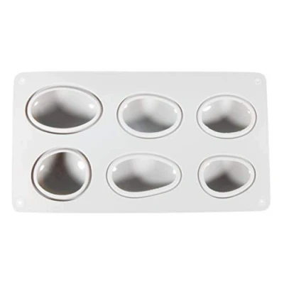 Imagen de Rayher 36102000 Molde con forma de 6 piedras decorativas, tamaños distintos, Para hormigón,Molde silicona 14.5x26x3.5 cm