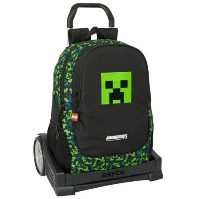 Imagen de Safta MINECRAFT TNT Mochila Escolar, Espalda Ergonómica, con Carro Evolution, Ideal para Niños de Diferentes Edades, Cómoda y Versátil, Calidad Resistencia, 32x16x44 cm