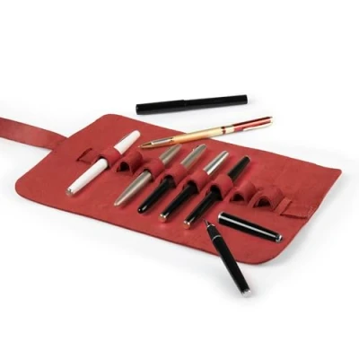 Imagen de Londo Estuche Enrollable de Piel Genuina para Lápices y Bolígrafos