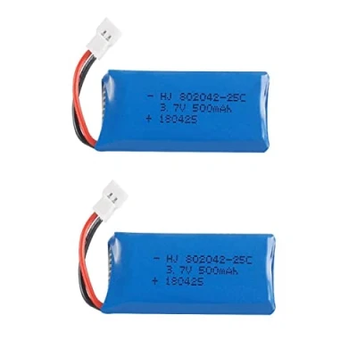 Imagen de YUNIQUE GREEN CLEAN POWER Set de 2 Baterías LiPo 3.7V 500mAh Recargables Compatibles con HUBSAN X4 H107L, H107C, H107D, JXD 385, Azur/Azul Dimensiones: 42x20x8 Peso: 13 Gramos