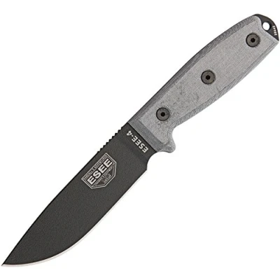 Imagen de ESEE ES4PMBB Cuchillo a Lama Fissa,Unisex Adulto, Negro, un tamaño
