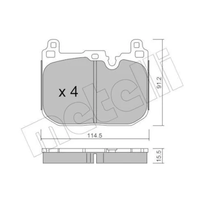 Imagen de METELLI 22 1015 4 Juego de pastillas freno preparado para indicador desgaste MINI: Hatchback, Countryman, Clubman, BMW: 1 X2
