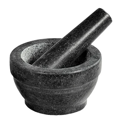 Imagen de Kesper 71501 Mortero y maza de Granito, 16 x 8 centímetros, Color Negro