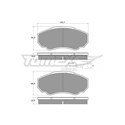 Imagen de TOMEX brakes TX 12 45 Juego de pastillas freno Eje delantero con contacto aviso desgaste incorporado tornillos pinza accesorios