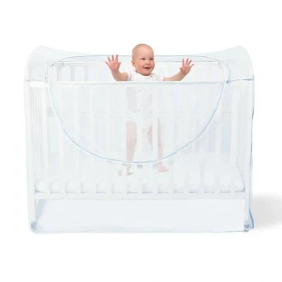 Imagen de Orzbow Universal Mosquitera Cuna Bebe,Respirable Red Antimosquitos Bebe con Cremallera para Colecho,Grande de Viaje Malla Densa,Fácil y Rápido Usar (Blanco)
