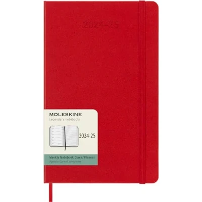 Imagen de Moleskine Weekly Planner 2024 2025, Agenda Semanal 18 Meses 2025 Con Espacio Para Notas, Tapa Dura y Cierre Elástico, Formato Grande 13 x 21 cm, Color Rojo Escarlata