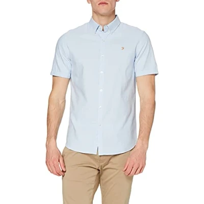 Imagen de Farah Brewer Camisa, Azul Celeste, L para Hombre