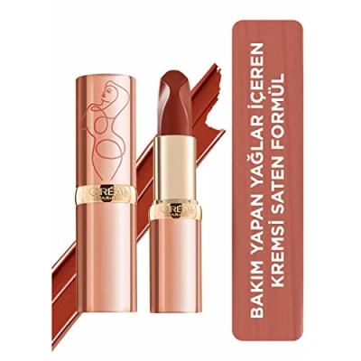 Imagen de L&#039;Oréal Paris Color Riche Lápiz labial liso satinado, pigmento puro hidratante, con omega 3 y vitamina E, 182 Extreme