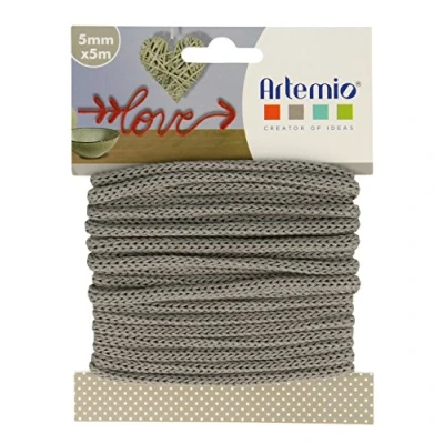 Imagen de ARTEMIO Knitting Thread 5Mmx5M Decoración/Glitters/Accesorios, Algodón, Gray, 5 mm x m,