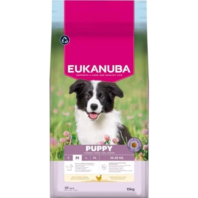 Imagen de Eukanuba, alimento para Cachorros con Pollo Fresco Razas Medianas, seco Premium Perros Junior, 15 kg