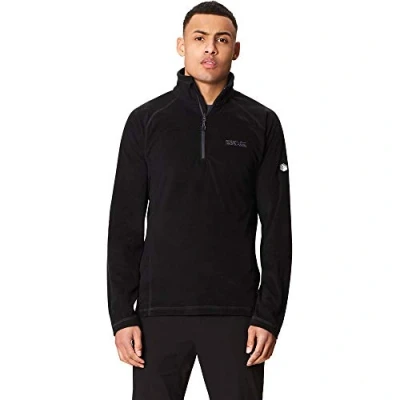 Imagen de Regatta Montes Mini Stripe Sudadera Ligera de Felpa con Media Cremallera, Hombre, Negro (Negro (Black)), XXL