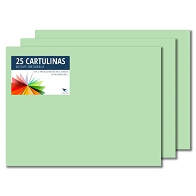 Imagen de Raylu Paper® Cartulinas 50x65cm, 25 Unidades, 180g/m². 50 x 65 cm de colores ideales para manualidades, oficina, dibujo, papiroflexia (Verde Manzana)