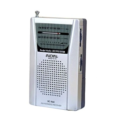 Imagen de Mini antena telescópica portátil de Radio AM/FM receptor mundial BC R60 funciona con pilas Universal bolsillo altavoz integrado