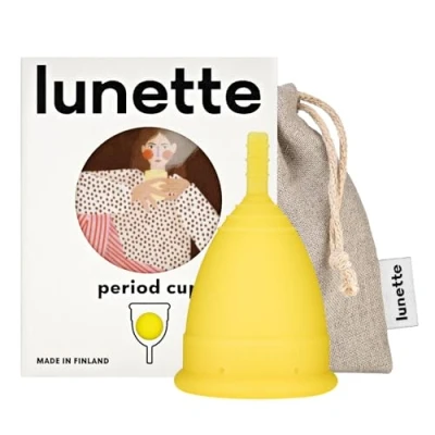 Imagen de Lunette Copa menstrual reutilizable Amarillo Modelo 2 para flujo medio o abundante (EN versión)