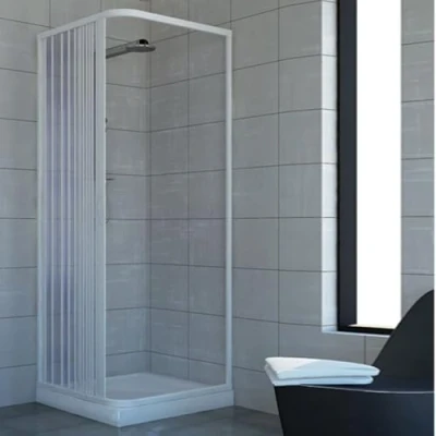 Imagen de RL Mampara de Ducha 70x70 CM Cuadrado PVC Mod. Acquario con Apertura Lateral