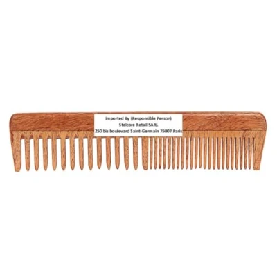 Imagen de SVATV Peine de madera siso hecho a mano para desenredar el cabello grueso, rizado y ondulado, no estático respetuoso con medio ambiente, dientes anchos peinar (N 78)