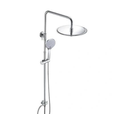 Imagen de JOHO 304 Set de ducha redondo sin Grifo en acero inoxidable Thermostato Monomando Columna con fija redonda, barra redonda D30cm