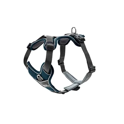 Imagen de HUNTER Divo Arnés para Perro (L XL, 79 107 cm), Color Azul Oscuro y Gris