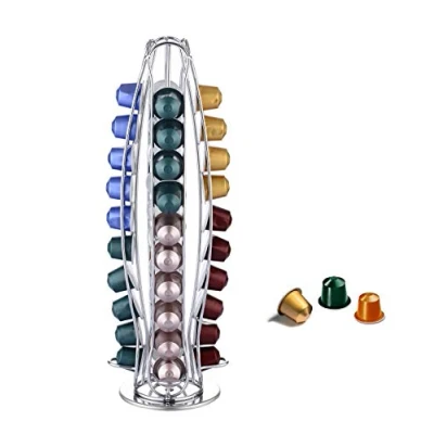 Imagen de EXZACT Soporte para cápsulas de café, compatible con Nespresso Classic (40 piezas) estante giratorio torre café
