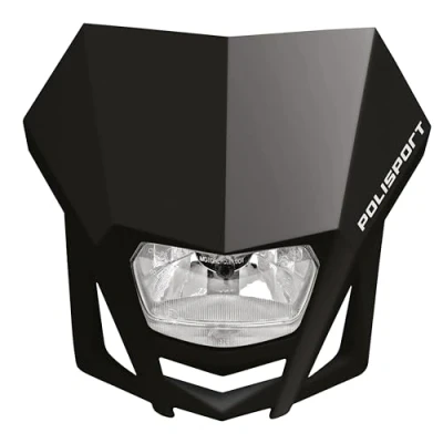 Imagen de Polisport 8657600002 Faro delantero LMX de polipropileno con lámpara halógeno compatible todos los modelos motocross/enduro en color negro