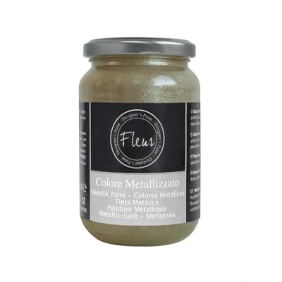 Imagen de Fleur Paint 12802 Pintura mineral metalizada (base agua, 330 ml) color champagne